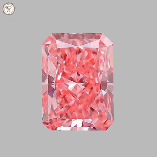 IGI Certified 1.53 Ct. Radiant Brilliant CVD Diamond Fancy Vivid Pink VS1 Clarity
