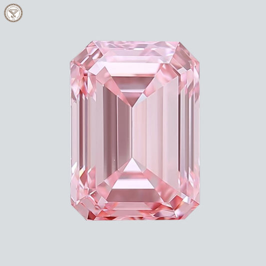 IGI Certified 2.24 Ct. Emerald Cut CVD Diamond Fancy Intense Pink VVS2 Clarity