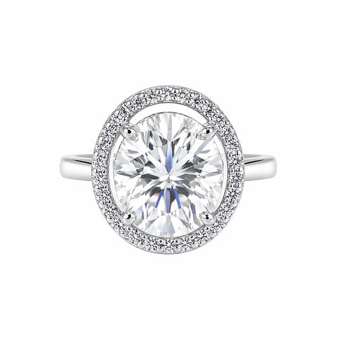 3.45 ct DEW Certified White Moissanite Ring for Women – Jewellery Gift 18K Gold Plated Ve 18K Gold Plated