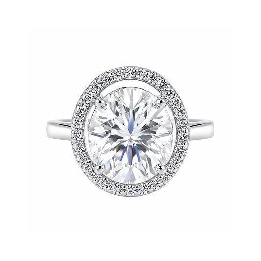 3.45 ct DEW Certified White Moissanite Ring for Women – Jewellery Gift 18K Gold Plated Ve 18K Gold Plated