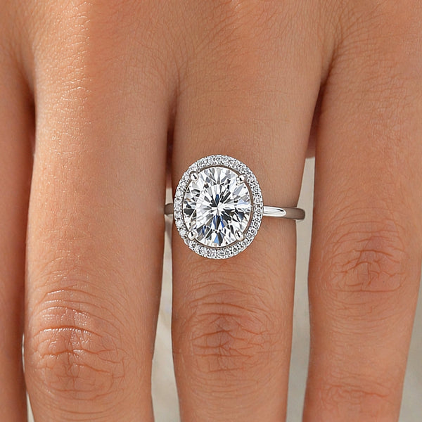 3.45 ct DEW Certified White Moissanite Ring for Women – Jewellery Gift 18K Gold Plated Ve 18K Gold Plated