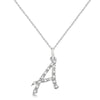Lab Grown Diamond Initial Letter A Pendant, White Gold - Detail View