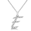 Natural Diamond Initial Letter E Pendant, White Gold finish, 3 Micron Vermeil - GEMHUB & CO.