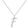 Lab Grown Diamond Initial Letter F Pendant, White Gold - Detail View