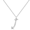 Lab Grown Diamond Initial Letter J Pendant, White Gold - Detail View