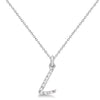 Lab Grown Diamond Initial Letter L Pendant, White Gold - Detail View