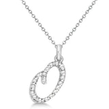 Natural Diamond Initial Letter Q Pendant, White Gold finish, 3 Micron Vermeil - GEMHUB & CO.