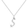 Natural Diamond Initial Letter S Pendant, White Gold - Detail View