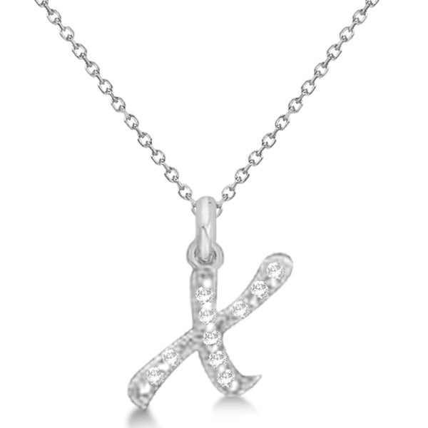 Natural Diamond Initial Letter X Pendant, White Gold finish, 3 Micron Vermeil - GEMHUB & CO.