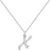 Natural Diamond Initial Letter X Pendant, White Gold - Detail View