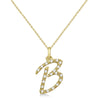Lab Grown Diamond Initial Letter B Pendant, Yellow Gold - Detail View