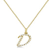 Lab Grown Diamond Initial Letter D Pendant, Yellow Gold - Detail View