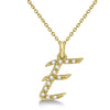 Natural Diamond Initial Letter E Pendant, Yellow Gold finish, 3 Micron Vermeil - GEMHUB & CO.