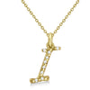 Lab Grown Diamond Initial Letter I Pendant, Yellow Gold finish, Sterling Silver - GEMHUB & CO.