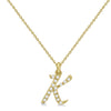 Lab Grown Diamond Initial Letter K Pendant, Yellow Gold - Detail View