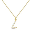 Lab Grown Diamond Initial Letter L Pendant, Yellow Gold - Detail View