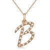 Lab Grown Diamond Initial Letter B Pendant, Rose Gold finish, Sterling Silver - GEMHUB & CO.