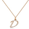 Lab Grown Diamond Initial Letter D Pendant, Rose Gold - Detail View