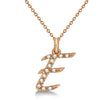 Lab Grown Diamond Initial Letter E Pendant, Rose Gold finish, Sterling Silver - GEMHUB & CO.