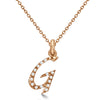 Lab Grown Diamond Initial Letter G Pendant, Rose Gold finish, Sterling Silver - GEMHUB & CO.