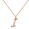 Natural Diamond Initial Letter I Pendant, Rose Gold - Detail View