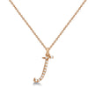 Natural Diamond Initial Letter J Pendant, Rose Gold - Detail View