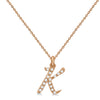 Natural Diamond Initial Letter K Pendant, Rose Gold - Detail View