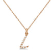 Lab Grown Diamond Initial Letter L Pendant, Rose Gold - Detail View