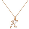 Lab Grown Diamond Initial Letter R Pendant, Rose Gold - Detail View