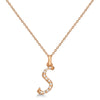 Lab Grown Diamond Initial Letter S Pendant, Rose Gold - Detail View