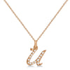 Lab Grown Diamond Initial Letter U Pendant, Rose Gold - Detail View