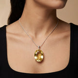 GEMHUB model-wearing (AI) Yellow Citrine Oval 75 Ct