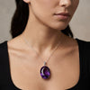 GEMHUB model-wearing (AI) Violet Amethyst Oval 94.5 Ct
