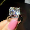 16.1ct DEW White Moissanite Asscher Solitaire Ring