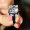 16.1ct DEW White Moissanite Asscher Solitaire Ring