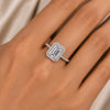 4.5ct DEW White Moissanite Emerald Solitaire Ring