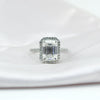 4.5ct DEW White Moissanite Emerald Solitaire Ring