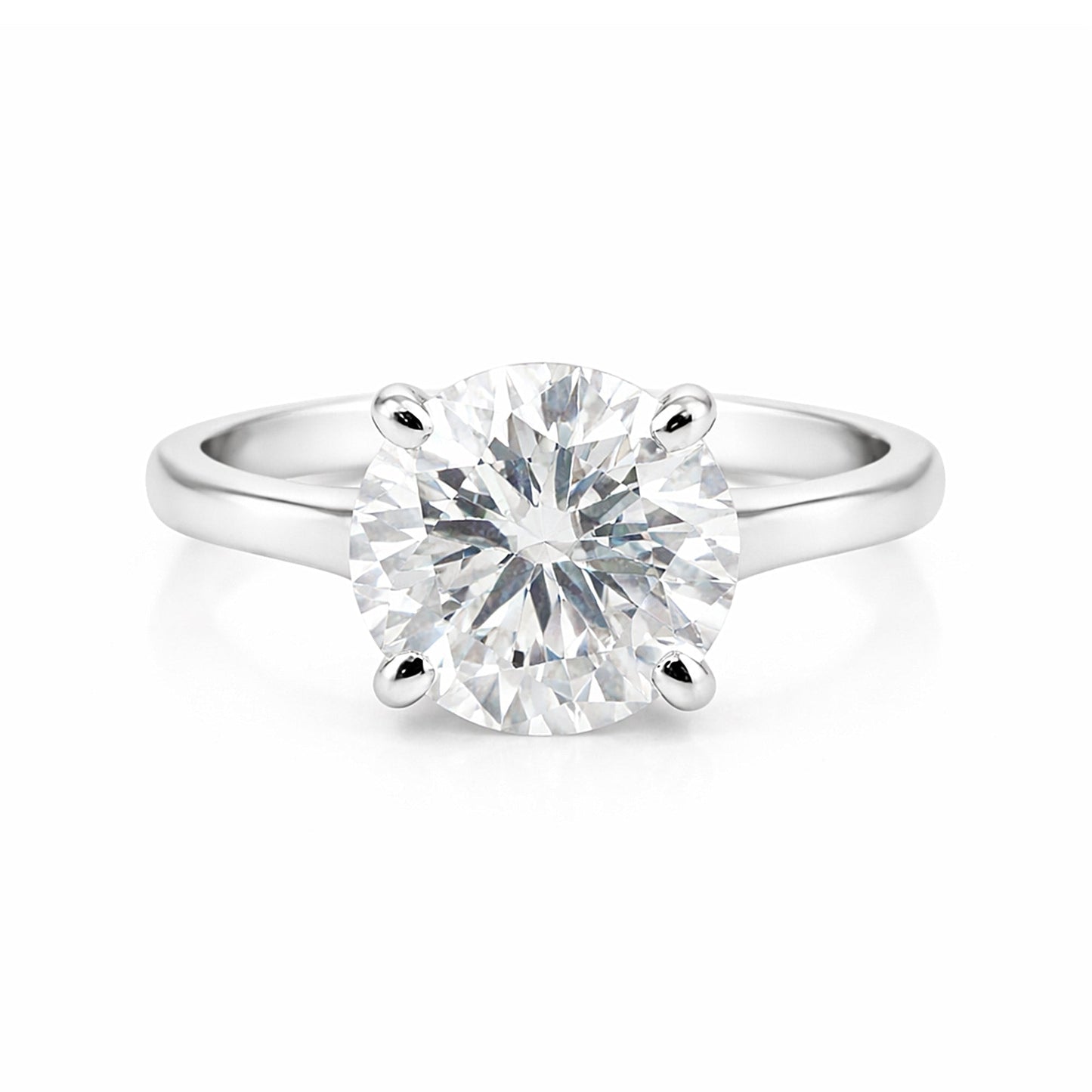 4 carat round cut lab-grown diamond ring in 18k gold vermeil setting