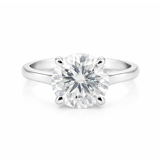 4 carat round cut lab-grown diamond ring in 18k gold vermeil setting