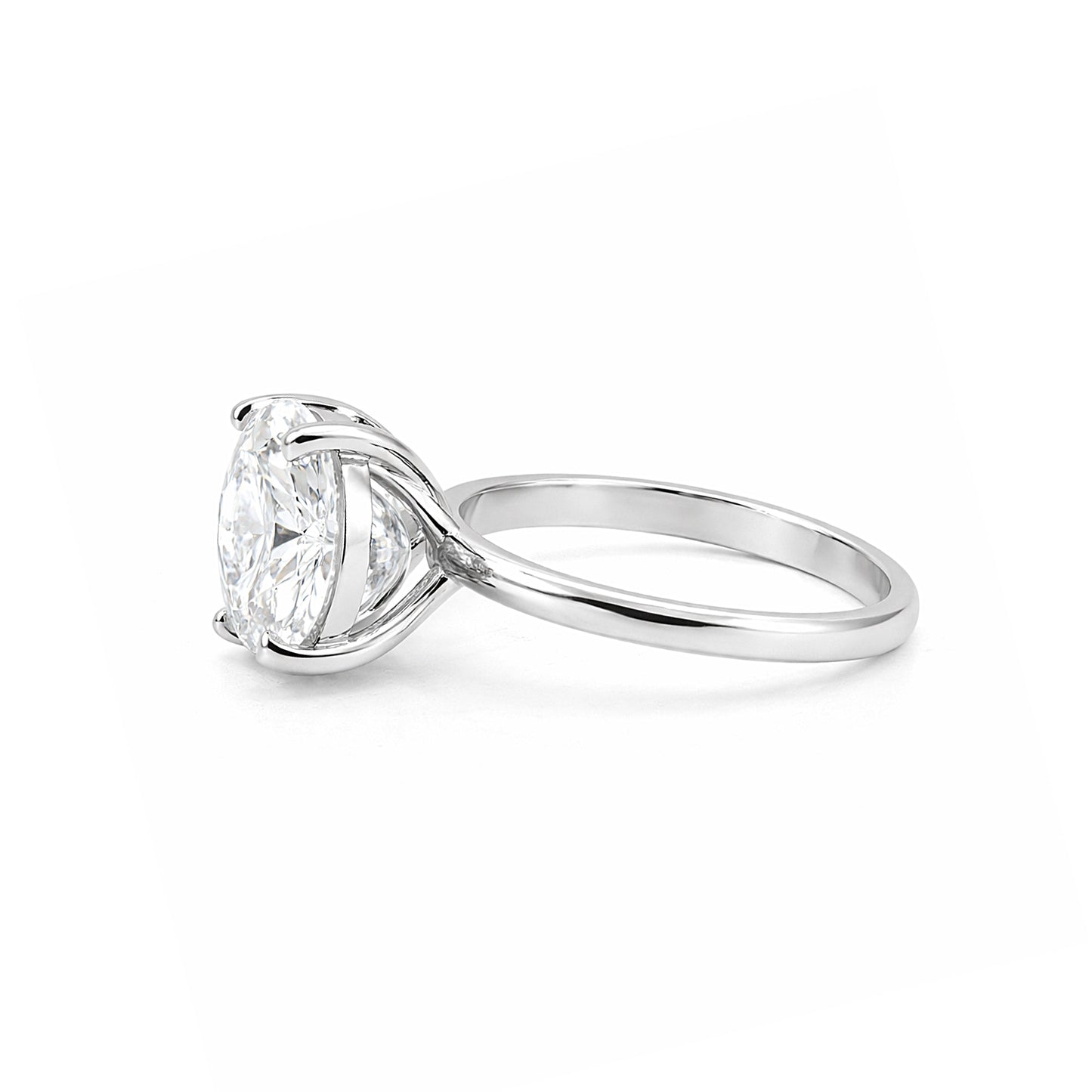 4.0ct DEW White Moissanite Round Solitaire Ring