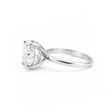 4.0ct DEW White Moissanite Round Solitaire Ring