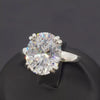 21.0ct DEW White Moissanite Oval Solitaire Ring