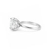 Close-up of 4 carat round brilliant lab diamond, VS1 clarity, full table view