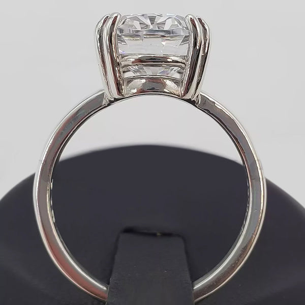21.0ct DEW White Moissanite Oval Solitaire Ring