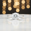 4.0ct DEW White Moissanite Round Solitaire Ring