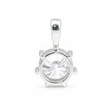 3.45 ct DEW Certified Round Cut White Moissanite Solitaire Pendant in 18K Gold Plated Vermeil