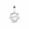3.45 ct DEW Round Certified White Moissanite Pendant In Vermeil 925 Silver Jewellery