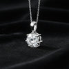 3.45 ct DEW Round Cut Certified White Moissanite Solitaire Pendant In 18K Gold Plated V 18K Gold Plated