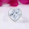 6.7ct DEW White Moissanite Heart Solitaire Ring