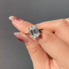 4.15ct DEW White Moissanite Emerald Solitaire Ring